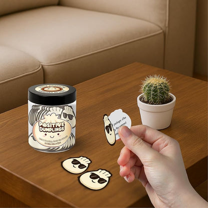 Positive Dumpling Jar with 60 Daily Affirmation Cards, Emotional Support Dumplings, Dumpling Gifts, Dumpling Gifts For Women
