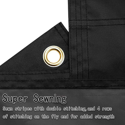 Black American Flag 4x6 ft: Heavy Duty US Flag Made from Nylon - Embroidered Stars - Sewn Stripes - UV Protection Perfect for Outdoors! (Not Include Pole)