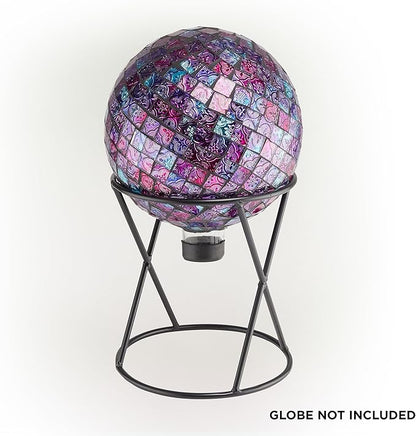 Alpine Corporation 11 Inch Tall Indoor Outdoor Gazing Globe Metal Display Stand, Black