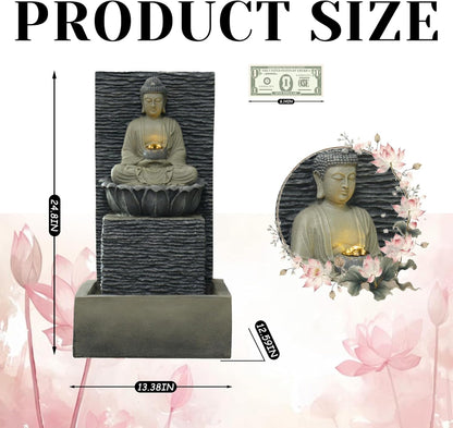Outdoor Water Fountain Outside, Garden Fountain, Buddha Statue Outdoor/Indoor for Home, Buddha Decor & Gifts, Buddah, Buda, Budda, Buddhas, Chinese Decor & Gifts, Feng Shui