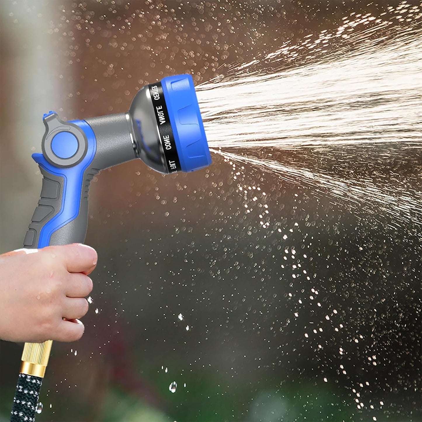 Hose Nozzle 10 Adjustable Patterns Garden Hose Nozzle Premium High Pressure Water Hose Nozzle with Thumb Control Design Hose Sprayer Nozzle for Garden & Lawns Watering, Cleaning, Pets & Car Washing
