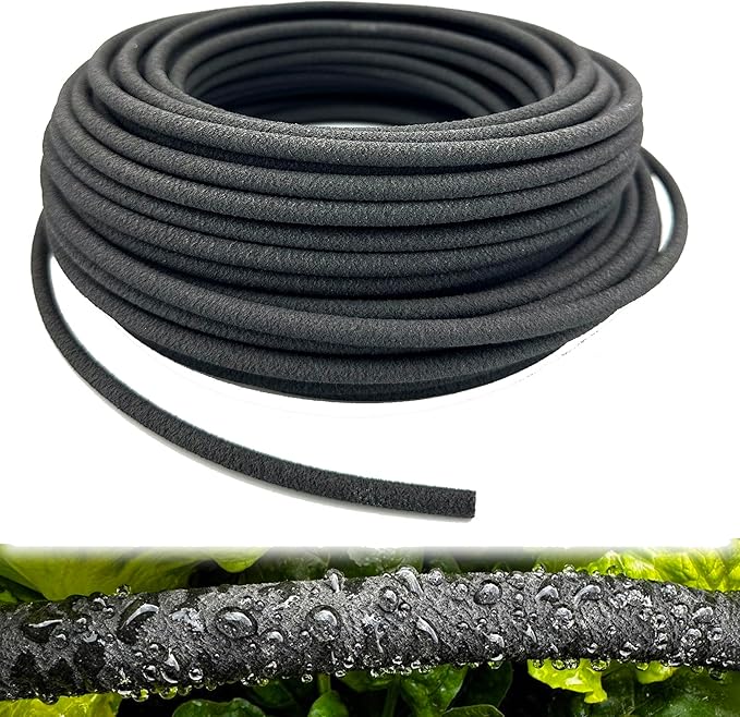1/4 inch Soaker Hose Tubing for Drip Irrigation, 100FT Garden Beds Soaker Irrigation Tubing Hose with Various Accessories Rubber Longer Lasting Drip Irrigation Save 70% of Water for Garden and Yard