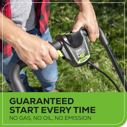 Greenworks 48V (24V x 2) 20" Brushless Cordless (Push) Lawn Mower (LED Headlight), (2) 4.0Ah Batteries and Dual Port Rapid Charger Included (150+ Compatible Tools)