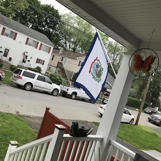 XIFAN Premium West Virginia State Flag 3x5 ft Outdoor, Double Sided Embroidered Pattern, Heavy Duty 210D Nylon WV Flags, the Strongest Longest Lasting for Outside with Sewn Stripes/Brass Grommets