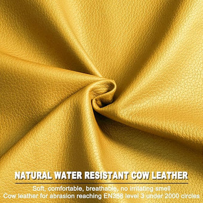 LOCCEF 2 Pairs Leather Work Gloves for Men and Women,Cowhide Leather Gloves Utility Working Gloves