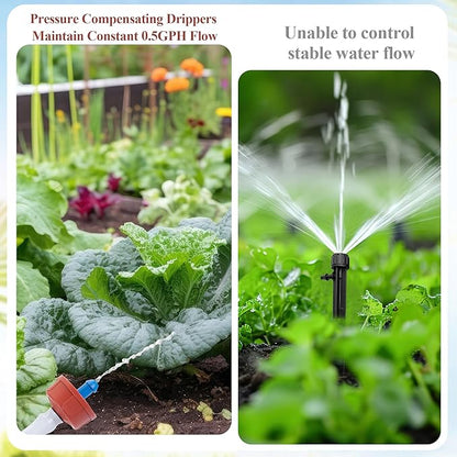 60Pcs 0.5 GPH Pressure Compensating Irrigation Spot Drippers,Constant Flow Barb Outlet Watering Dripper Emitters Heads Parts for 1/4 Inch Watering Tubing Line for Garden Pots Plant Irrigation Systems