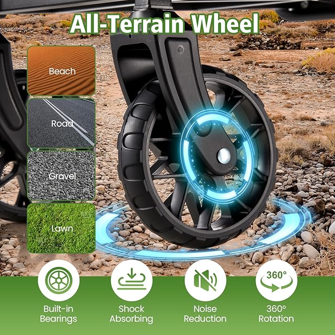 Collapsible Heavy-Duty Wagon Cart with PVC Wheels, Portable Folding Outdoor Utility Wagon for Sports, Garden, Grocery Shopping,Camping, Transportation,Hauling (120L)