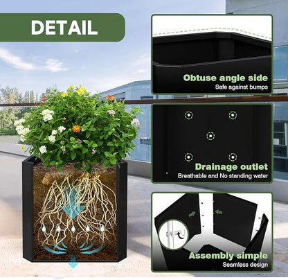 Steel Planter Box-24"x24"x24"-Large Square Planter Box-Outdoor Indoor-Cube Steel Planter Heavy Duty Black Metal Planter Flower Pot Commercial Residential for Home Garden Porch Hotel Patio