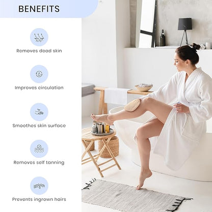 Korean Exfoliating Mitt for Remove Dead Skin. 2 Pack 100% Viscose Kessa Deep Exfoliating Gloves for Body Scrub, Keratosis Pilaris & Self Tanning Removal. Smooth Skin Surface. (Muted Peach)