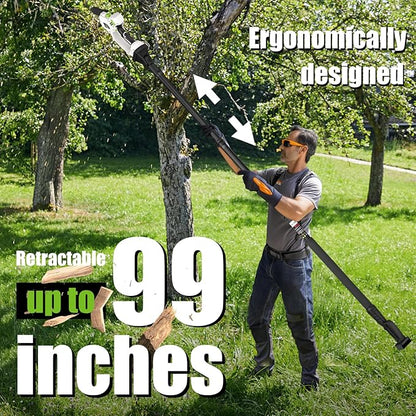 Gardtech 20V MAX* Brushless Cordless Pole Saw + 6 Inch Mini Chainsaw Cordless, 99-inch Max Reach & Multi-Angle for Tree Branches Pruning, Wood Cutting(2.0Ah Battery and Charger Included)