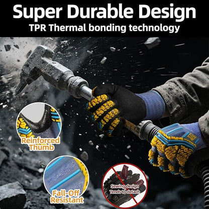 Schwer PRO-SKIN Impact Gloves with ANSI A4 Cut Reistant Protection, Flexible and Comfortable Work Gloves with Grip，Touchscreen, Used for Oil and Gas E&P，Mechanic, Construction, Non-PFAS, XL, PM3900-T