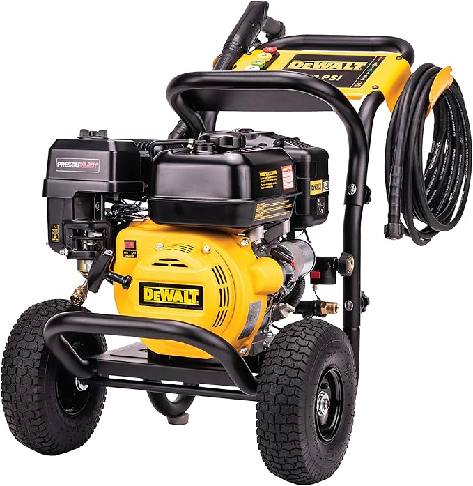 DeWalt DXPW3400PRNB-S PressuReady 3400 PSI Gas Pressure Washer with Quick Start Technology, 2.5 GPM Axial Cam Pump, 208cc Engine, Cold Water, Includes 25-Ft Hose, Nozzles, Spray Gun & Wand, 49-State