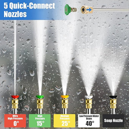 Gas Pressure Washer 3600 PSI, 2.3 GPM Heavy Duty High Power Washer,212CC Engine with 30FT Hose, Axial Aluminum Pump, Soap Tank, Spray Gun and Wand, 5 Quick Connect Nozzle (Blue)