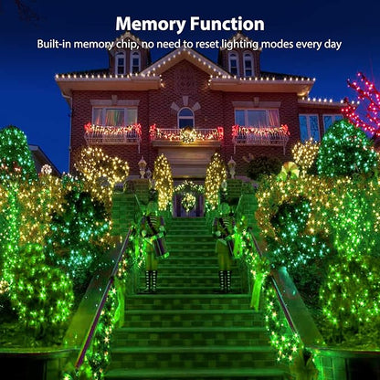 Brizled Green Christmas Lights, 78.74ft 240 LED Mini Light String, Connectable Outdoor Christmas Lights, Plug-in 8 Modes Indoor Fairy Light Waterproof for Xmas Tree St. Patrick's Day Party Decoration