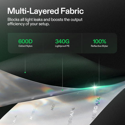 VIVOSUN S425 4x2 Grow Tent, 48"x24"x60" High Reflective Mylar with Observation Window and Floor Tray for Hydroponics Indoor Plant for VS2000