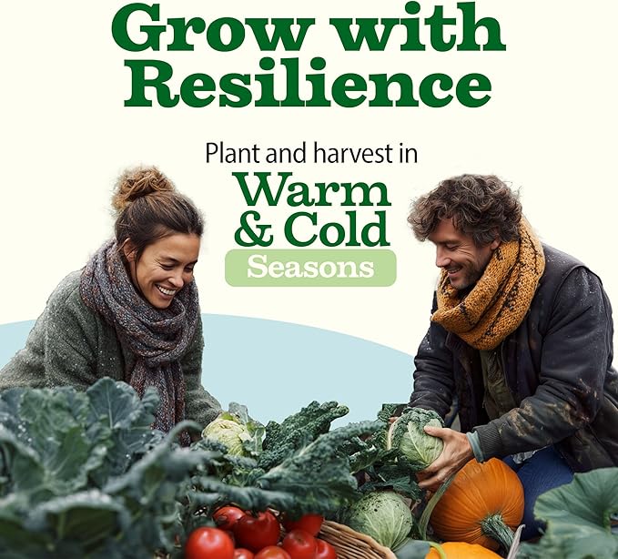 HOME GROWN 𝗨𝗦𝗔 𝗣𝗥𝗘𝗠𝗜𝗨𝗠 55 Vegetable Seeds Pack 28,000+ Non-GMO Heirloom Seeds for Planting Vegetables, Survival Seed Vault, Garden Kit for Spring Fall Winter, Gift for Gardeners