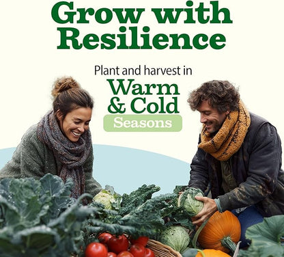 HOME GROWN 𝗨𝗦𝗔 𝗣𝗥𝗘𝗠𝗜𝗨𝗠 55 Vegetable Seeds Pack 28,000+ Non-GMO Heirloom Seeds for Planting Vegetables, Survival Seed Vault, Garden Kit for Spring Fall Winter, Gift for Gardeners