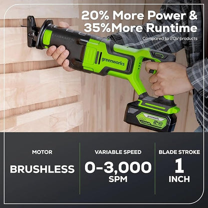 Greenworks 48V (2x24V) Electric Lawn Mower Combo Kit - 20" Mower, 12" String Trimmer, 320 CFM Blower, 1/2" Drill, 1/4" Impact Driver, 1-1/8" Reciprocating Saw - 5 Batteries, 3 Chargers, 3-Yr Warranty