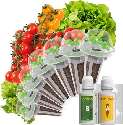 LYKOCLEAN Low-calorie Salad Seed Pods for AeroGarden, Ahopegarden, iDOO Hydroponics Growing System, 350 Seeds+ Including American Fast Lettuce, Buttercrunch Lettuce, Red Tomato, Golden Tomato (7-Pods)