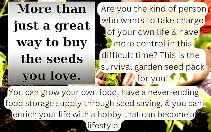 B&KM Farms 30,000+ Survival Seed Kit 5+ Year Supply. 50 Fruit & Vegetable Non-GMO Heirloom Seeds for Planting a Home Garden. Secure Emergency Weather-Proof Package(1, Large)