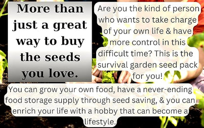 B&KM Farms 30,000+ Survival Seed Kit 5+ Year Supply. 50 Fruit & Vegetable Non-GMO Heirloom Seeds for Planting a Home Garden. Secure Emergency Weather-Proof Package(1, Large)