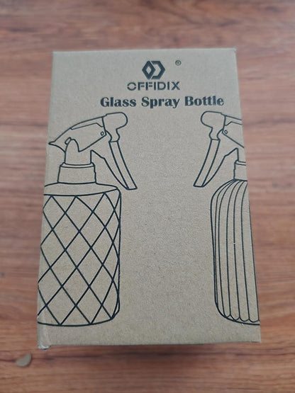 OFFIDIX Glass Spray Bottle, Fine Mist Plant Mister, Handheld Pressure Watering Can, Adjustable Nozzle Glass Spray Bottle, 0.35L/11.8oz Handheld Spray Bottles for Garden Plants Cleaning Solutions