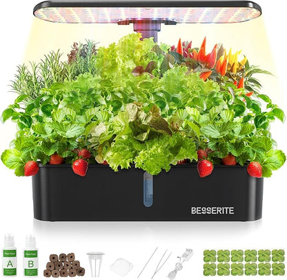 Hydroponics Growing System Kit 12 Pods,Indoor Herb Garden with Light,Kitchen Hydro Ponic Grow System, Countertop Hydro Garden,Smart Planting Kit Home,Plant Grower Inside Kit,Lettuce Grower