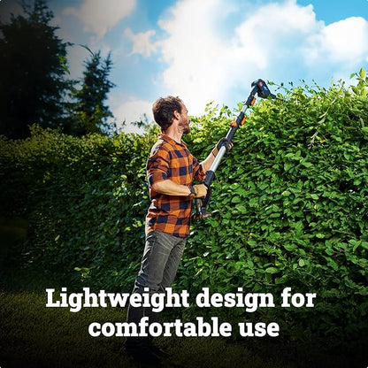 WORX WG252.9 20" 20V Cordless Hedge Trimmer, Pole Hedge Trimmer Reaches up to 12 Inches with Extended Pole, Electric Bush Trimmer with 180° Rotation Head, Battery & Charger Not Included