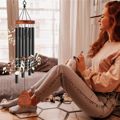 Memorial Gifts for Loss of Brother,Memorial Wind Chimes 25'', Loss of Brother Sympathy Gifts, Home Decor Outdoor Garden, Soothing Melodic Tones with Mute Option