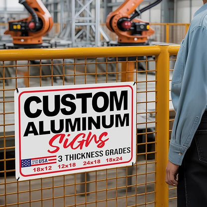 24x18" Custom Aluminum Sign with Text, Personalized Metal Sign for Outdoor, Customized Aluminum Signs for Business, Office or Home (Horizontal)