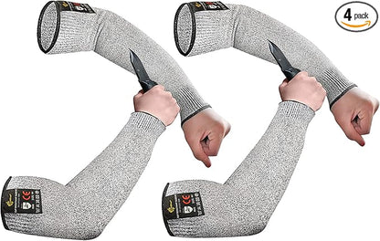 Evridwear Protective Arm Sleeves Cut Resistant Farmers Sleeves for Men Work, Gardening, Farming, Arm Protectors for Thin Skin and Bruising (Small, Grey No Thumb Hole) 2 Pairs
