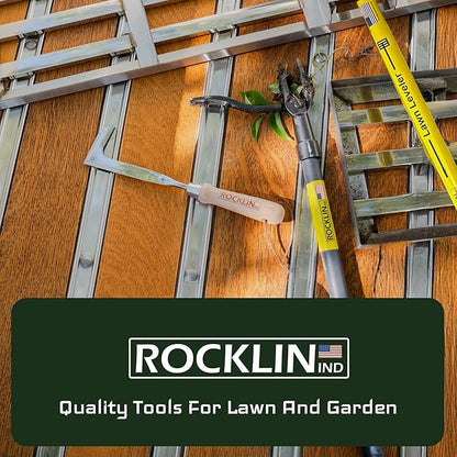 Rocklin™ Stand Up Weed Puller Tool - 4 Claw Steel Head - 48 inch Handle - 100% Metal - Easily Remove Weeds Without Bending or Kneeling (WeedPuller2.0)