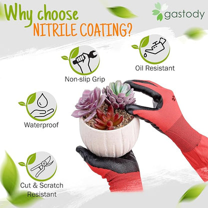 Gastody™ Long Sleeve Gardening Gloves Women and Men - Long Cuff Garden Gloves, Multipurpose Heavy Duty Outdoor and Indoor