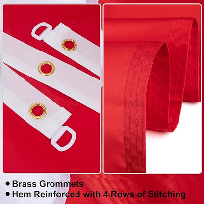 5x8 FT Outdoor Canada Flag Canadian National Flag with Embroidered Maple Leaf Heavy Duty 210D Nylon Sewn Stripes with 2 Brass Grommets for Garden, Home & Wall Decor