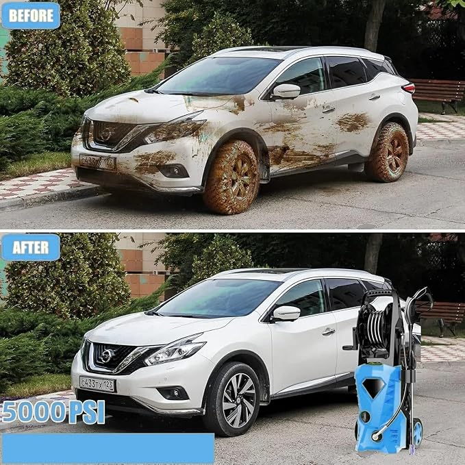 Pressure Cleaner High Power Cleaner with 4 Spray Tips for Home, Car Washing, Fence Cleaning, Patio (Blue)