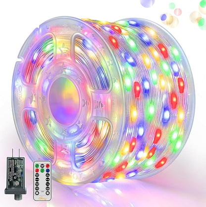 Ollny Outdoor Christmas Lights 1000LED 328FT, Multicolor Fairy Lights IP67 Waterproof, Plug in String Light with Remote 8 Modes Timer, Xmas Light for Outside Indoor House Tree Decorations