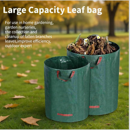 Reusable Lawn and Leaf Bag, 32 Gallon Heavy Duty Yard Waste Bag with 4 Handles, Collapsible Garden Bag for Leaves, Grass Clippings, Lawn Trash, Compost & Outdoor Storage