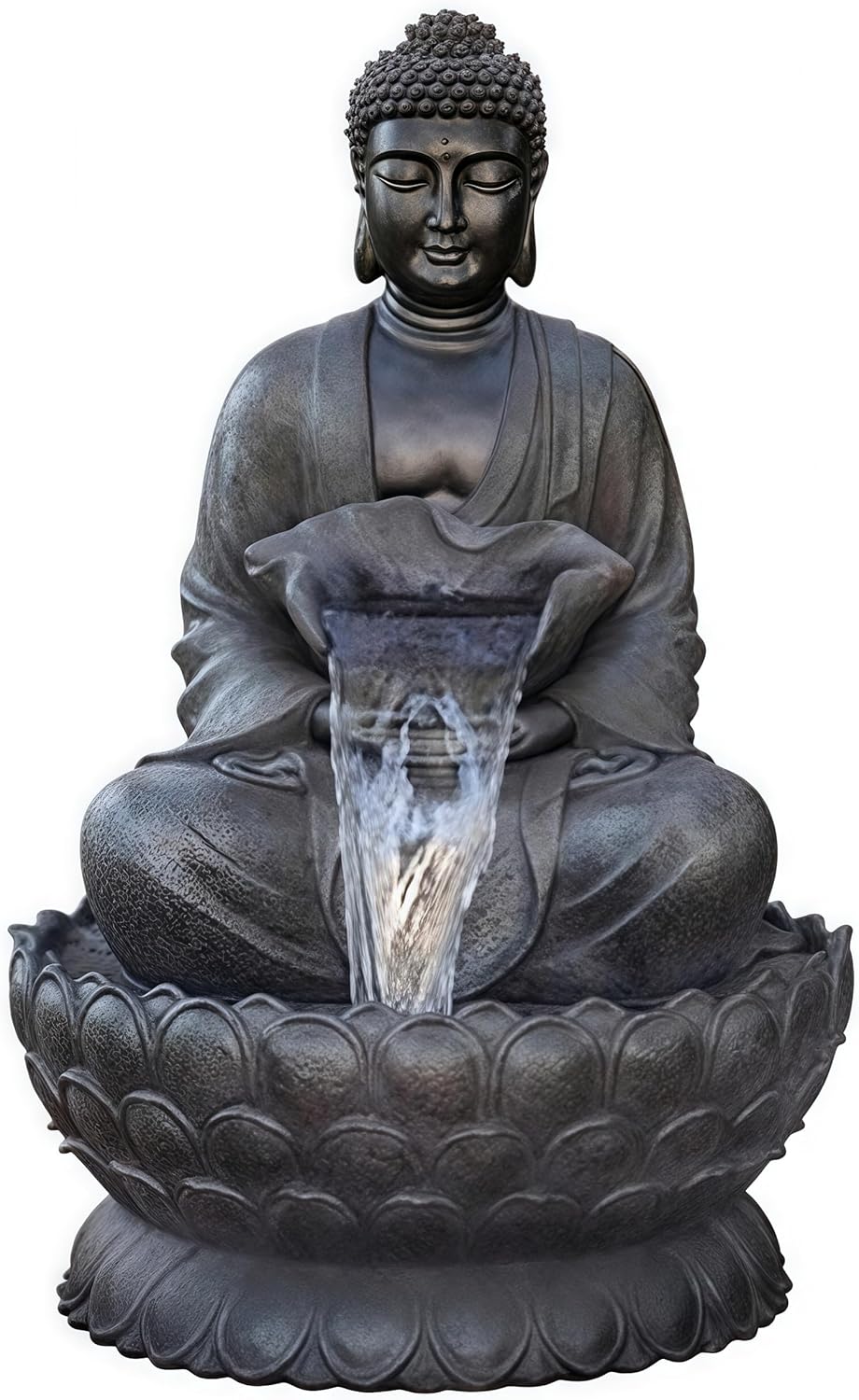 Outdoor Water Fountain Outside, Garden Fountain, Buddha Statue Outdoor/Indoor for Home, Buddha Decor & Gifts, Buddah, Buda, Budda, Buddhas, Chinese Decor & Gifts, Feng Shui (Large)