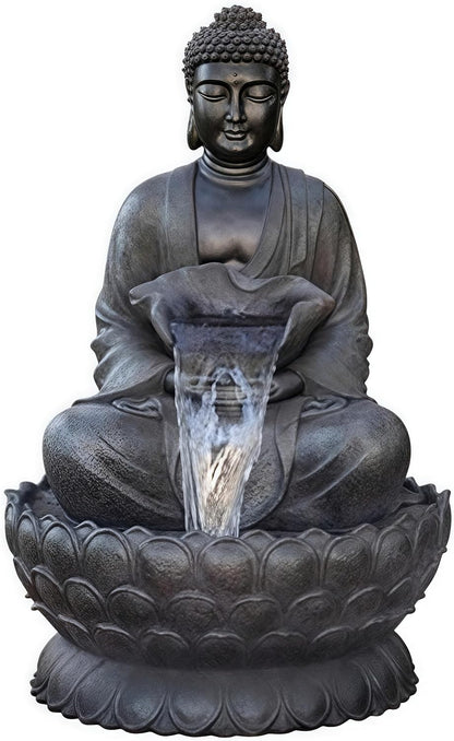Outdoor Water Fountain Outside, Garden Fountain, Buddha Statue Outdoor/Indoor for Home, Buddha Decor & Gifts, Buddah, Buda, Budda, Buddhas, Chinese Decor & Gifts, Feng Shui (Large)