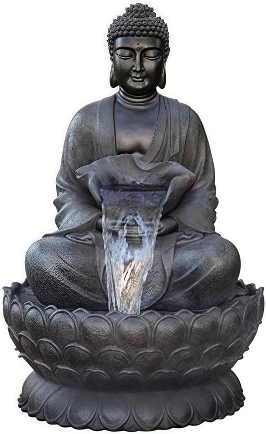 Outdoor Water Fountain Outside, Garden Fountain, Buddha Statue Outdoor/Indoor for Home, Buddha Decor & Gifts, Buddah, Buda, Budda, Buddhas, Chinese Decor & Gifts, Feng Shui (Large)