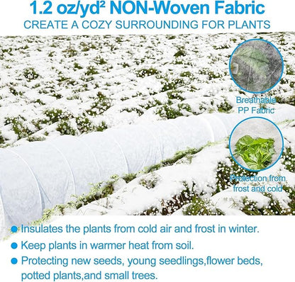 2 Pack Plant Covers Freeze Protection 10 x 30FT 1.2oz Frost Cloths Forst Blankets for Winter Floating Row Cover Frabic Plant Cover for Outdoor Vegetables Garden