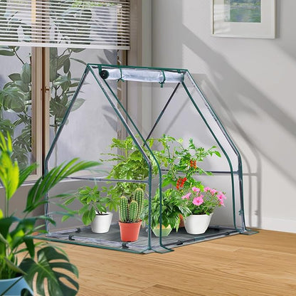 Mini Greenhouse for Indoor Outdoor: Ohuhu Portable Green House with Waterproof Pad for Small Plants Nursery Germination, 36"x36"x42" Light Duty Cover Tent Humidity Dome Seedling Accessory