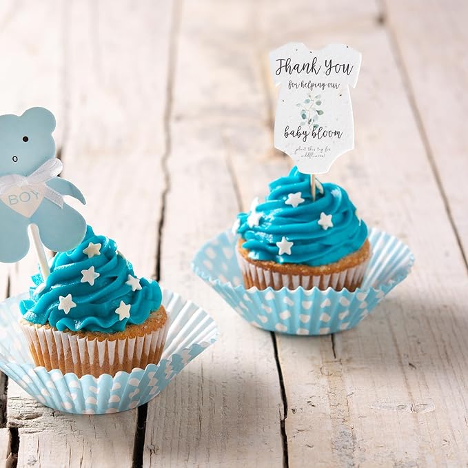 Onesie Seed Paper – 15 Green Baby Shower Favors for Guests with Wildflower Seeds, Writable & Plantable, Baby Shower Gifts for Guest