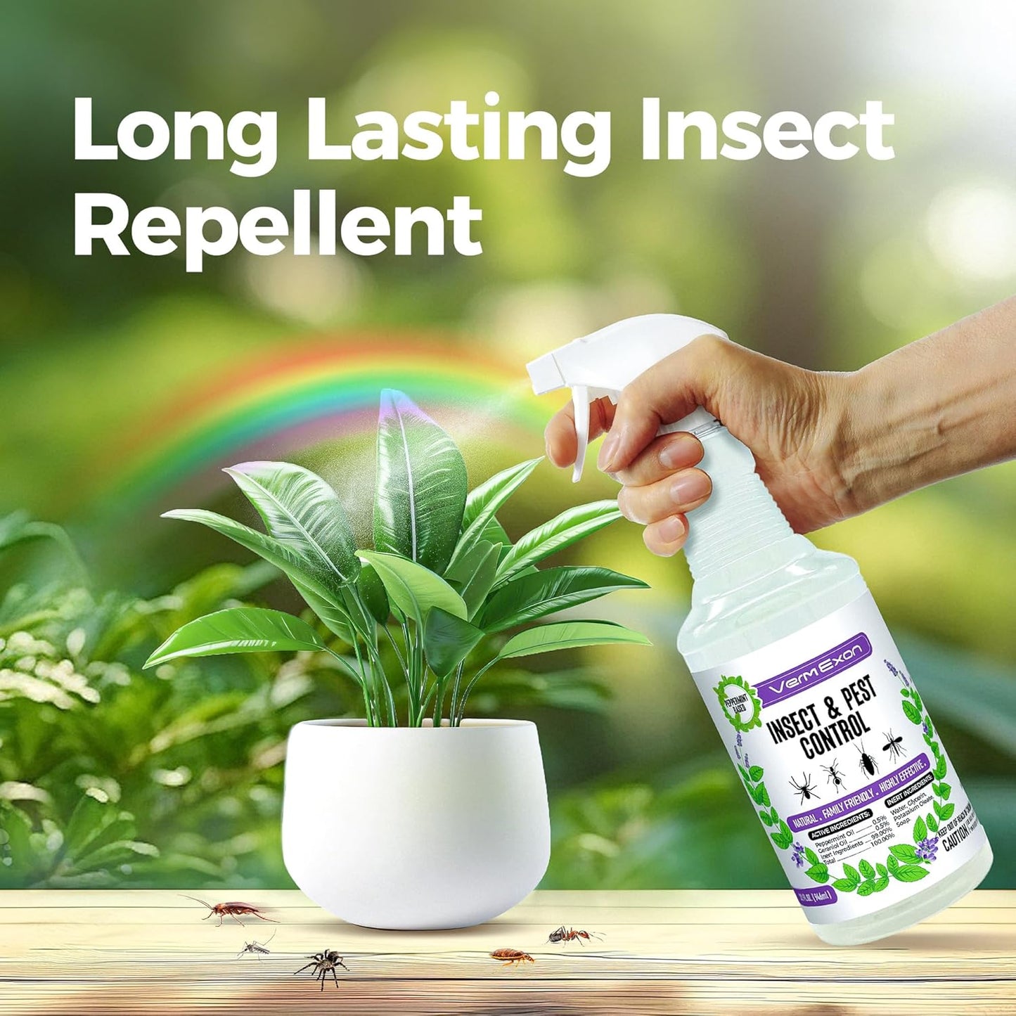 Peppermint Oil Insect & Pest Control Spray – 32oz Natural Plant-Based Bug Killer for Spiders, Ants, Flies, and Other Insects, Safe for Home & Kitchen Use