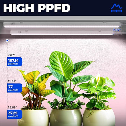 Barrina T5 Grow Lights for Indoor Plants, Full Spectrum LED Grow Light, 2FT 80W (8 x 10W), Plant Lamp for Indoor Growing, Seed Starting, Pinkish White, 8-Pack