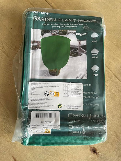 Abimars Thicker Plant Covers Freeze Protection Jacket 2.36 oz/yd², 2'x3.2' Reusable Winter Plant Covers with Drawstring & Zipper, 2 Pack Light, Porous Fabric for Plant Breathing