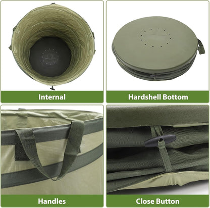 YUDI & GARDEN 45 Gallon Hard Bottom Collapsible Garden Bag｜Collapsible Trash Can｜Camping Trash Can, for Collecting Weeds or Party and Yard Waste