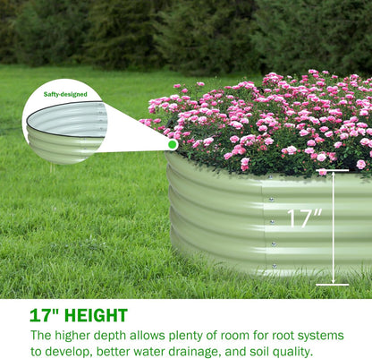 BPS 6-in-1 Metal Raised Garden Bed, 5.5x4 FT Galvanized Planter Raised Beds for Vegetables, Flowers 17'' Extra Tall