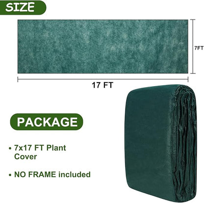 Plant Covers Freeze Protection 6.5x16.4 FT 1.2oz/yd² Green Frost Cloth Blankets for Outdoor Plants in Winter, Floating Row Cover for Vegetable Garden