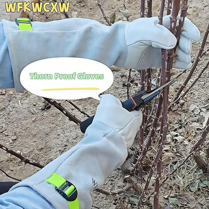 Gardening Gloves for Women/Men,Rose Pruning Long Leather Garden Gloves Thorn Proof